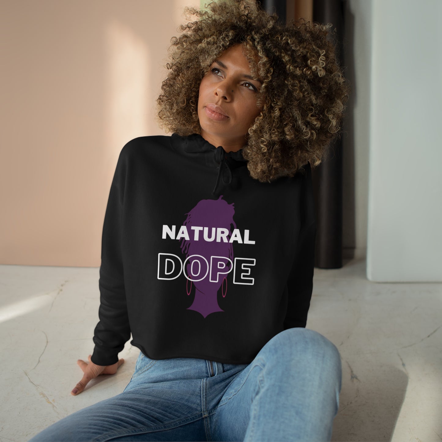 Natural DOPE Crop Hoodie